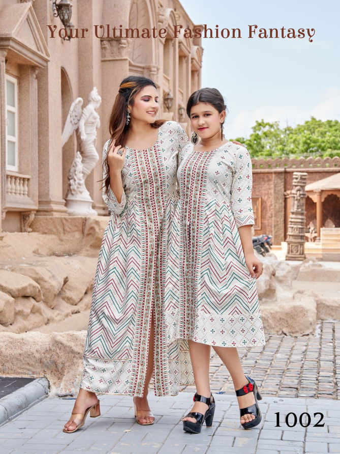 Me And Mom 5 Fancy Designer Wear Wholesale Mother Daughter Kurtis
